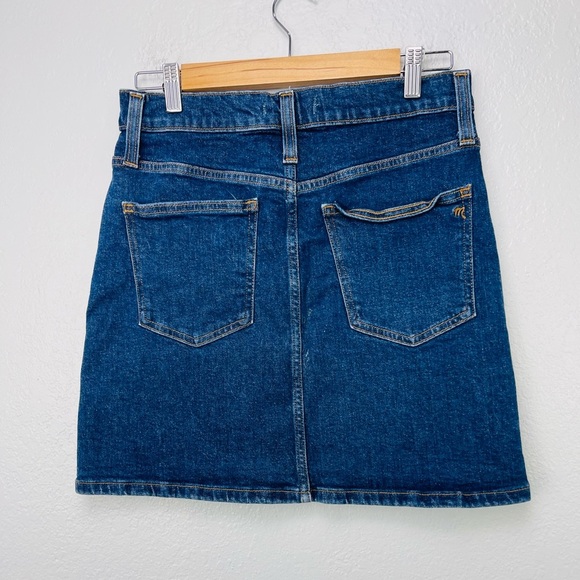 Madewell Button Down Skirt Denim Mini Stretch Straight Size 27 - Picture 5 of 7